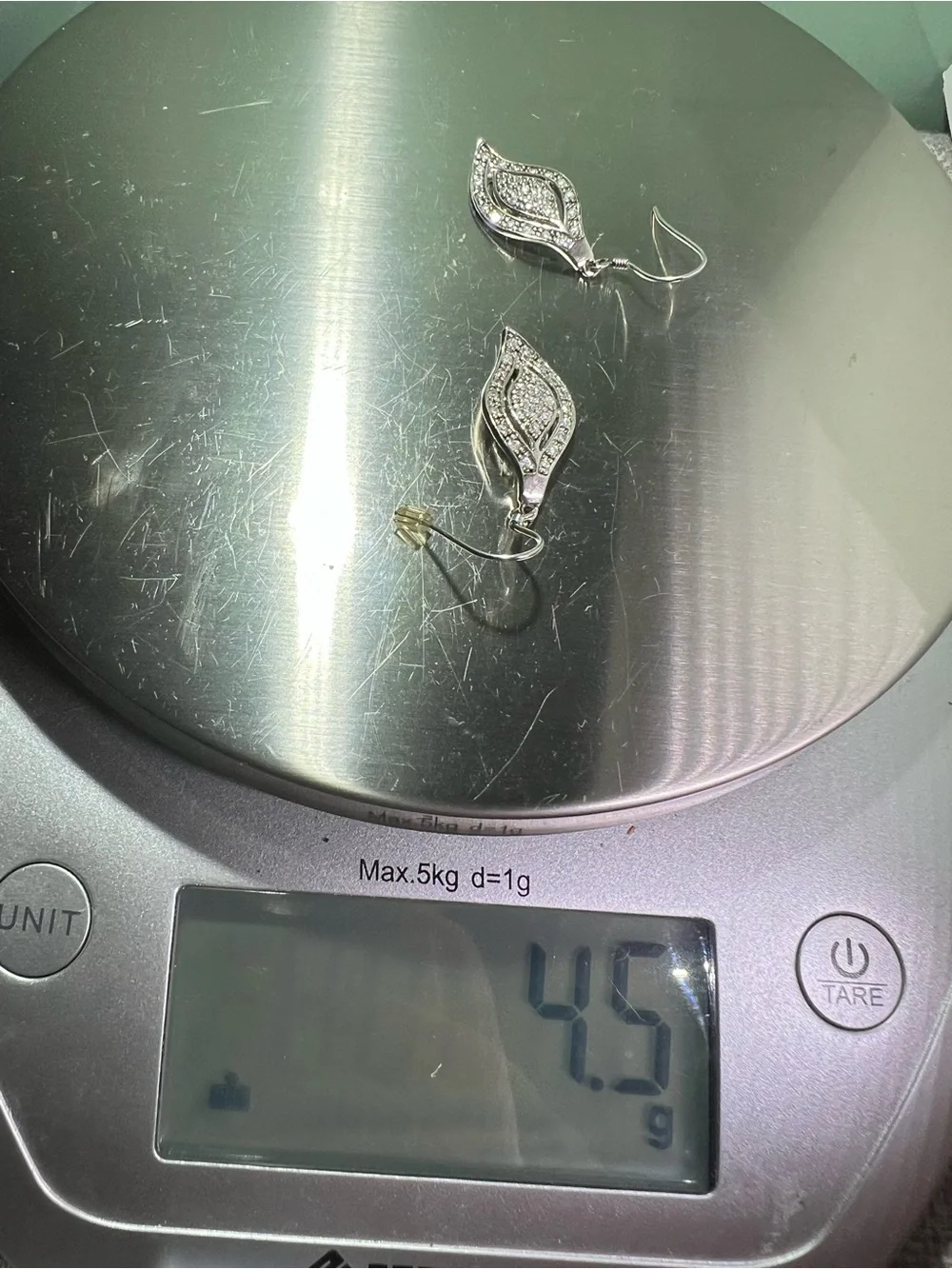 Sterling Silver Crystal Leaf Drop Earrings